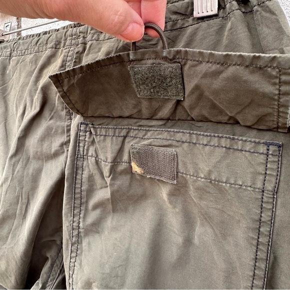 Rare Vintage Abercrombie Olive Parachute Pants XS Butterfly Embroidery Cargo Y2K - Picture 11 of 14
